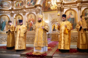 Канун Недели 2-й по Пятидесятнице, Всех святых, в земле Русской просиявших. Архиерейское богослужение