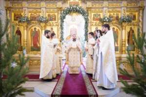 Настоятель сослужил митрополиту Игнатию в кафедральном соборе Живоначальной Троицы г. Вольска